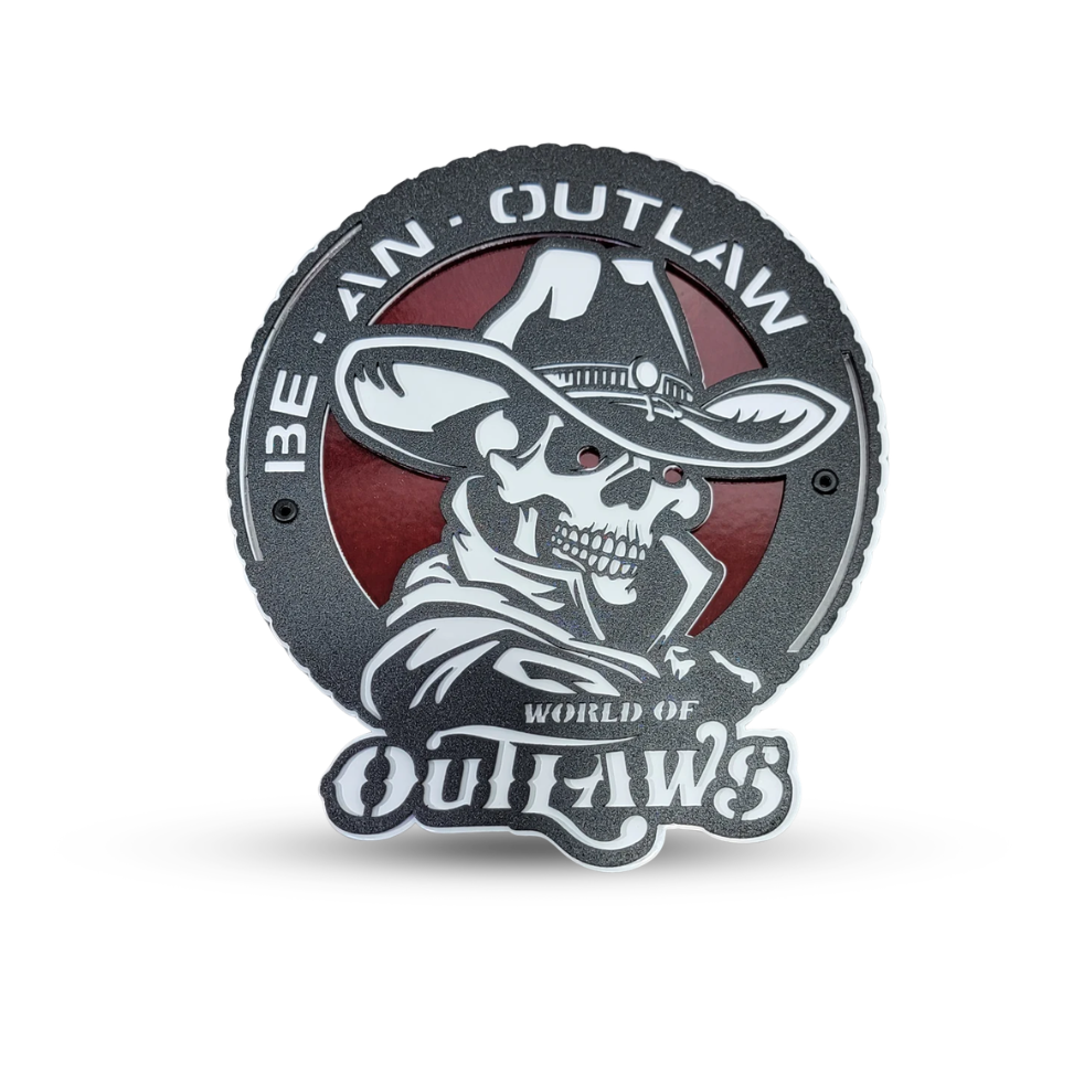 World of Outlaw Be An Outlaw Metal Sign