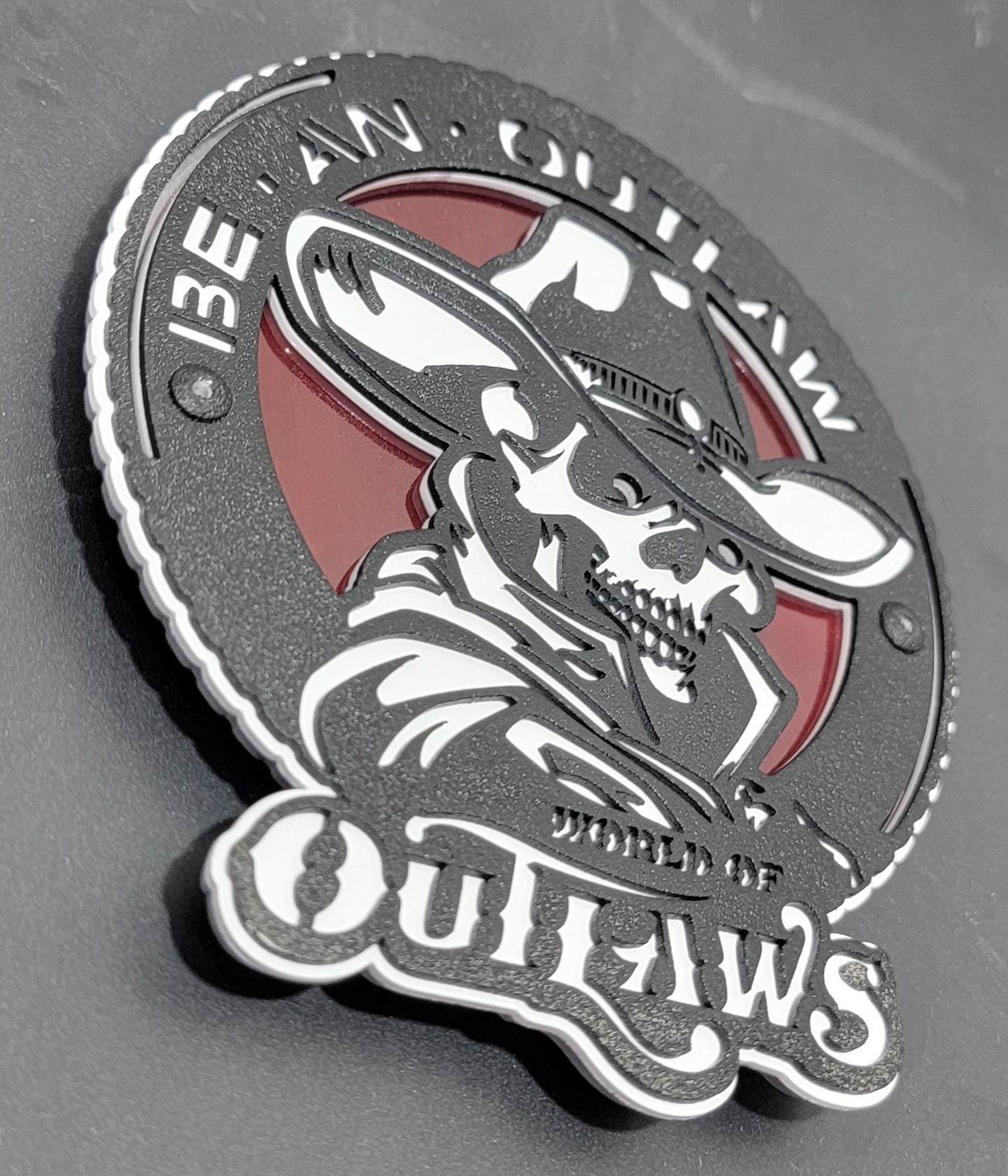 World Of Outlaws Be An Outlaw Collectible Logo