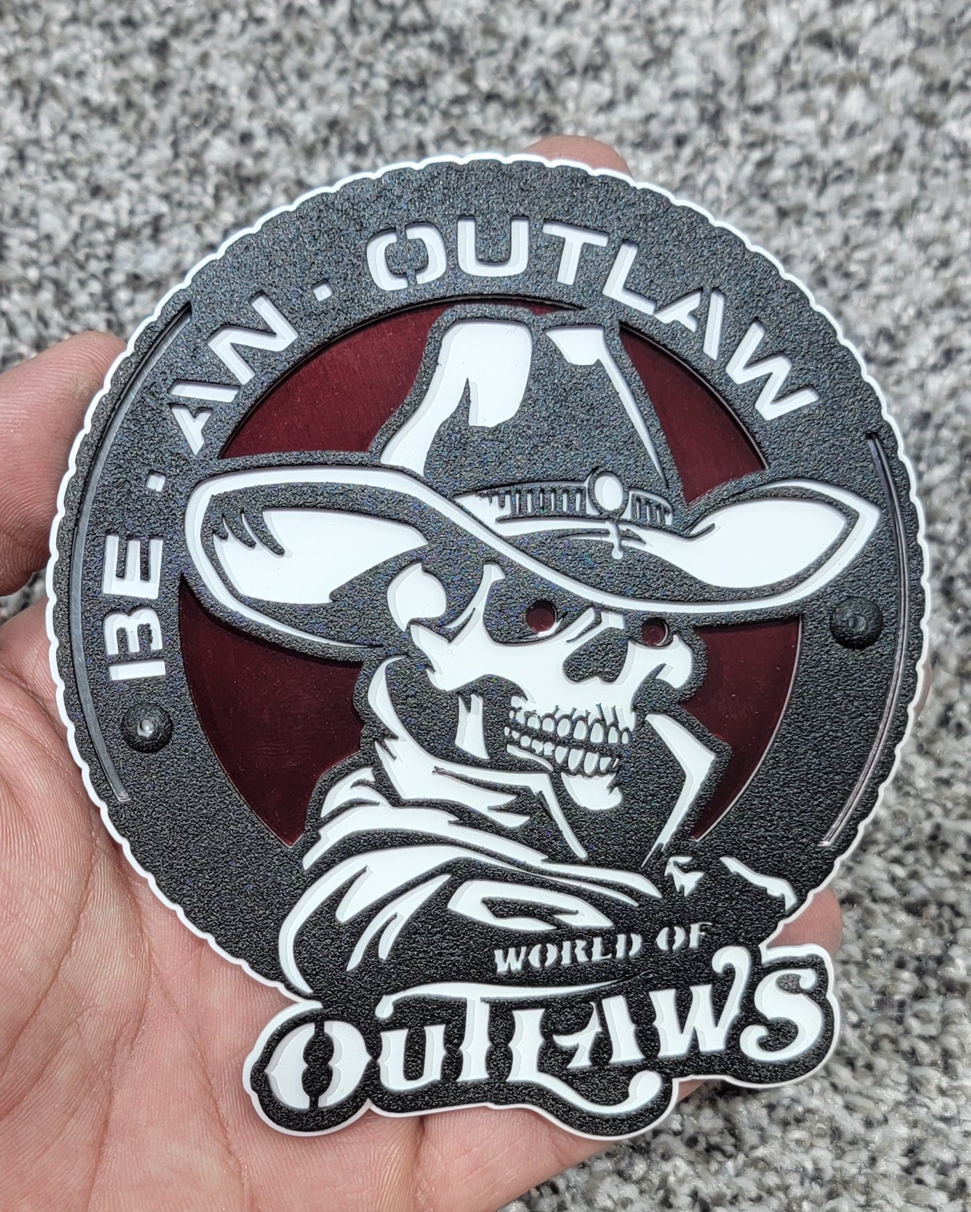 World Of Outlaws Be An Outlaw Collectible Logo