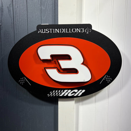Austin Dillion #3 Oval 3D Premier Metal Diecast Display