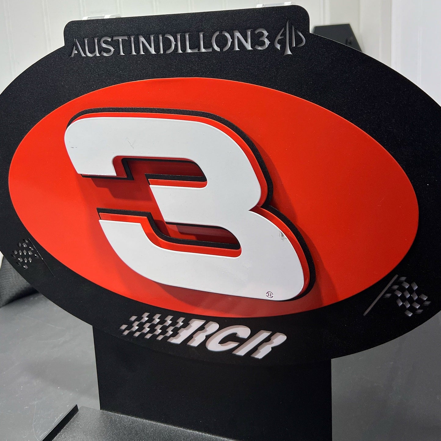 Austin Dillion #3 Oval 3D Premier Metal Diecast Display