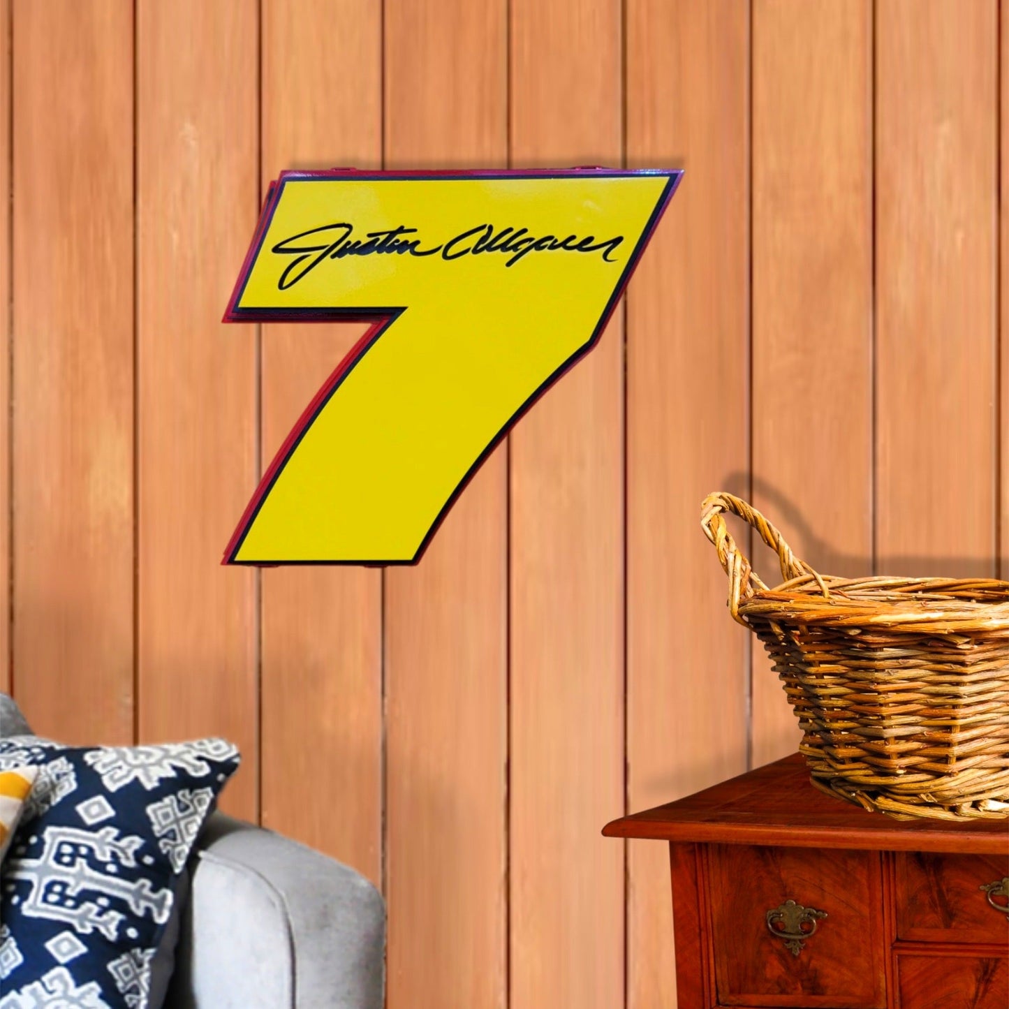 Premier Justin Allgaier #7 Number Door Name Plate Cutout
