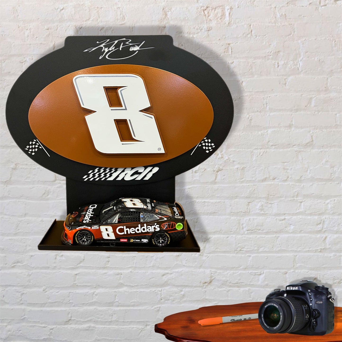 Kyle Busch #8 Oval 3D Premier Metal Diecast Display