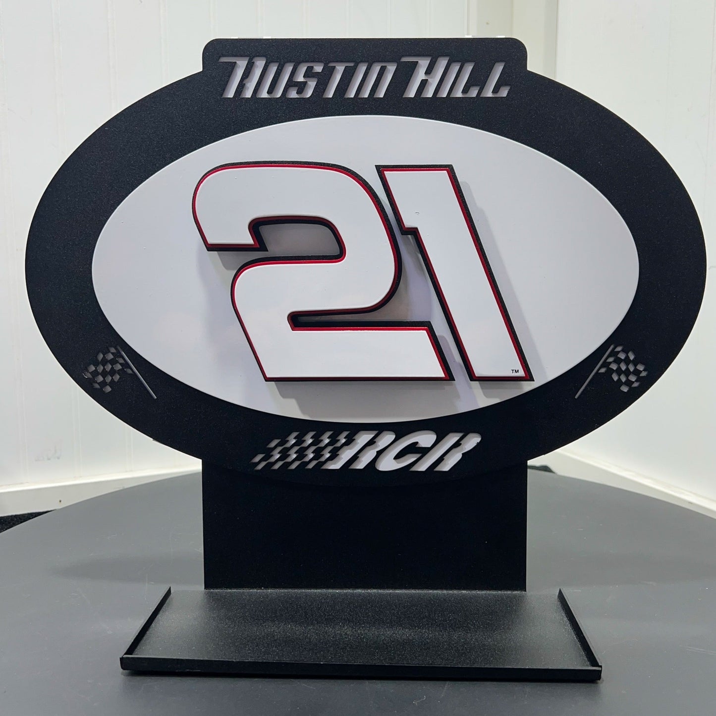 Austin Hill #21 Oval 3D Premier Metal Diecast Display