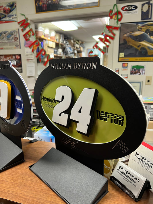 William Byron #24 Sheet Metal Oval Diecast Display