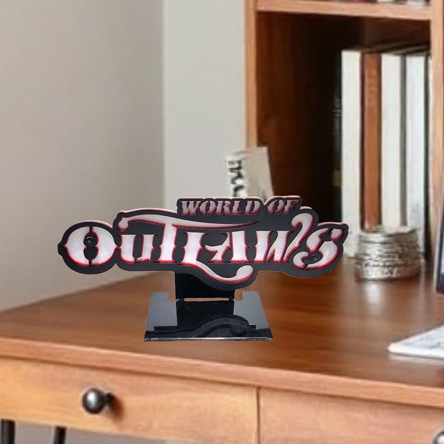 World Of Outlaws Logo Magnet and Diecast Display