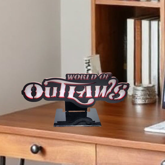 World Of Outlaws Logo Magnet and Diecast Display