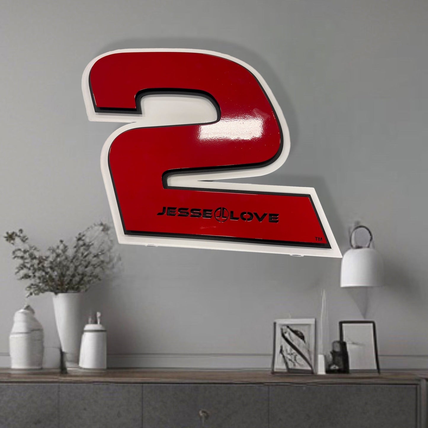 Premier Jesse Love #2 Number Door Name Plate Cutout