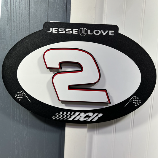 Jesse Love #2 Oval 3D Premier Metal Diecast Display