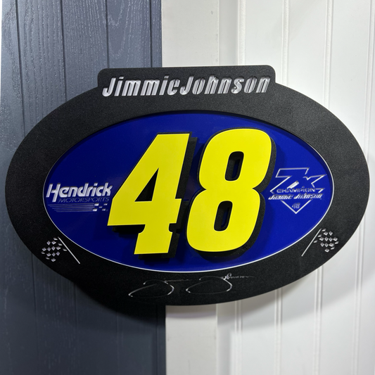 Jimmie Johnson #48 Oval 3D Oval 3D Premier Metal Diecast Display