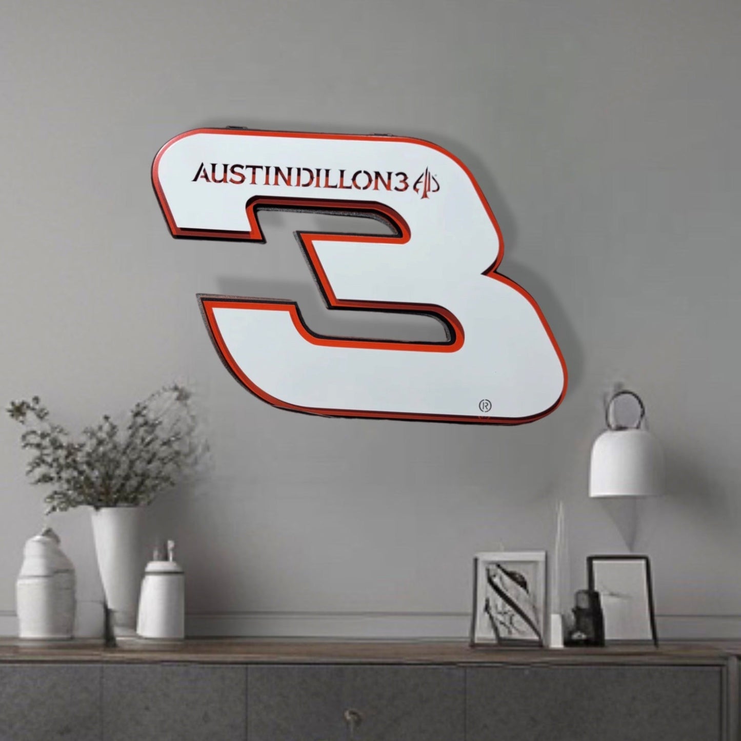 Premier Austin Dillon #3 Number Door Name Plate Cutout