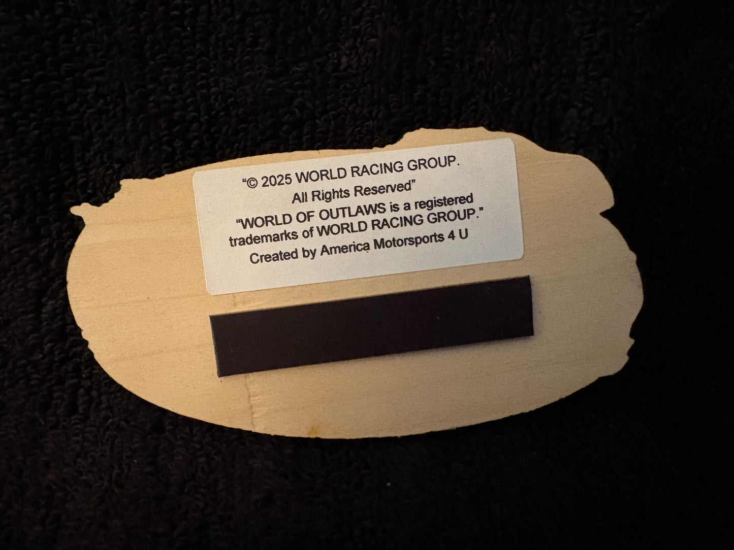 World Of Outlaws Late Model Die Cut Logo Wood Magnet - Optional Diecast Display