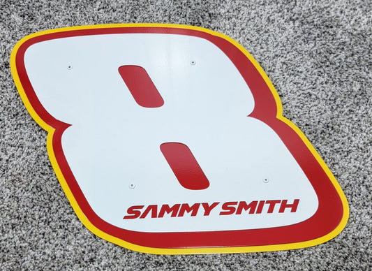 Sammy Smith #8 Door Name Plate Sheet Metal Number
