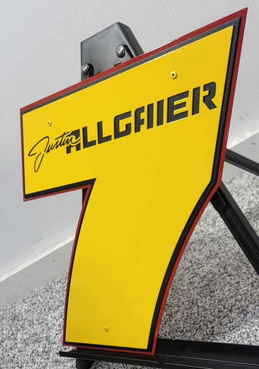 Justin Allgaier #7 Door Name Plate Sheet Metal Number