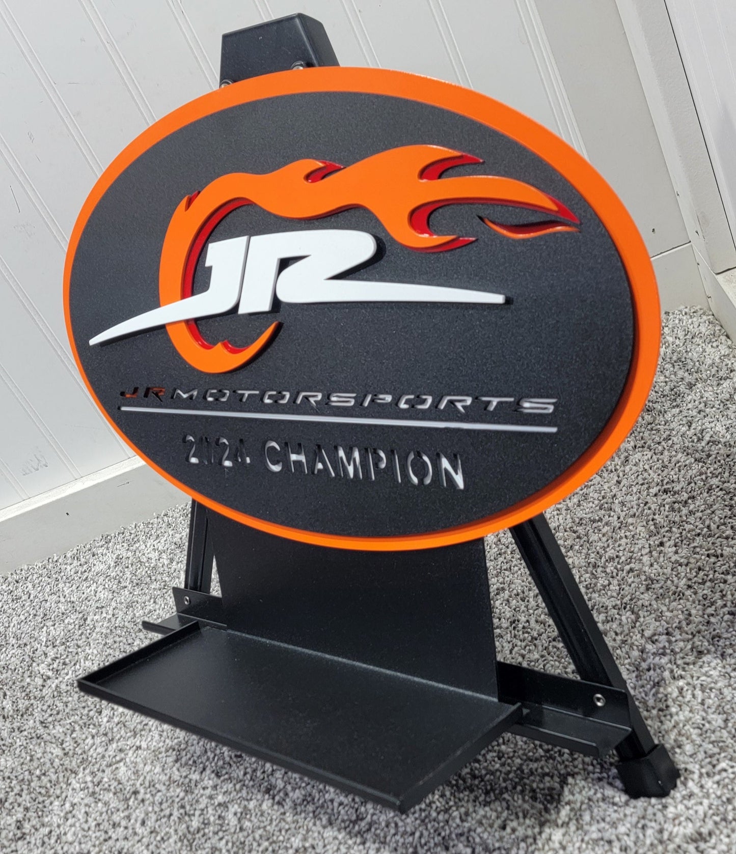 JR Motorsports 2024 Champions Oval 3D Premier Metal Diecast Display