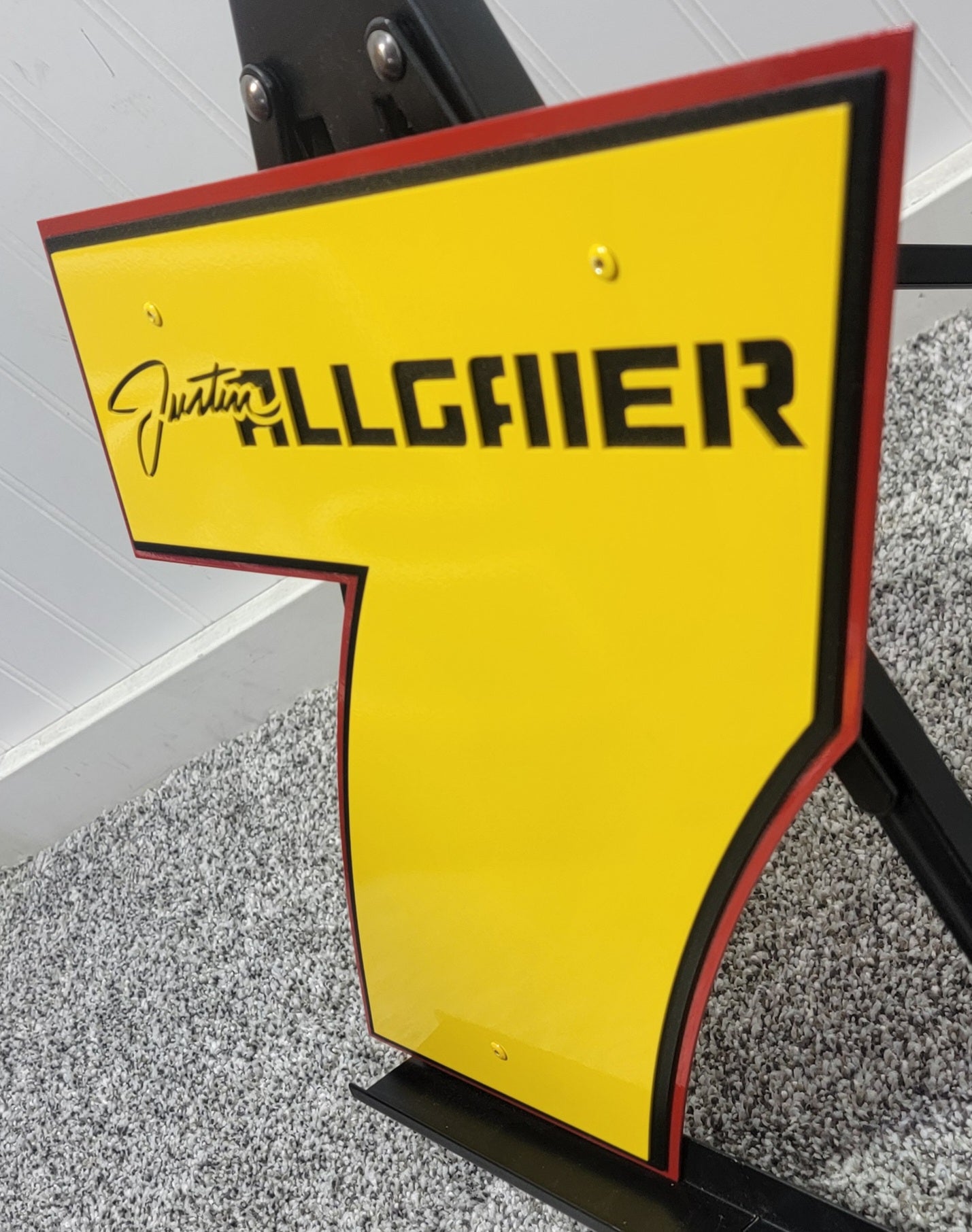 Justin Allgaier #7 Door Name Plate Sheet Metal Number