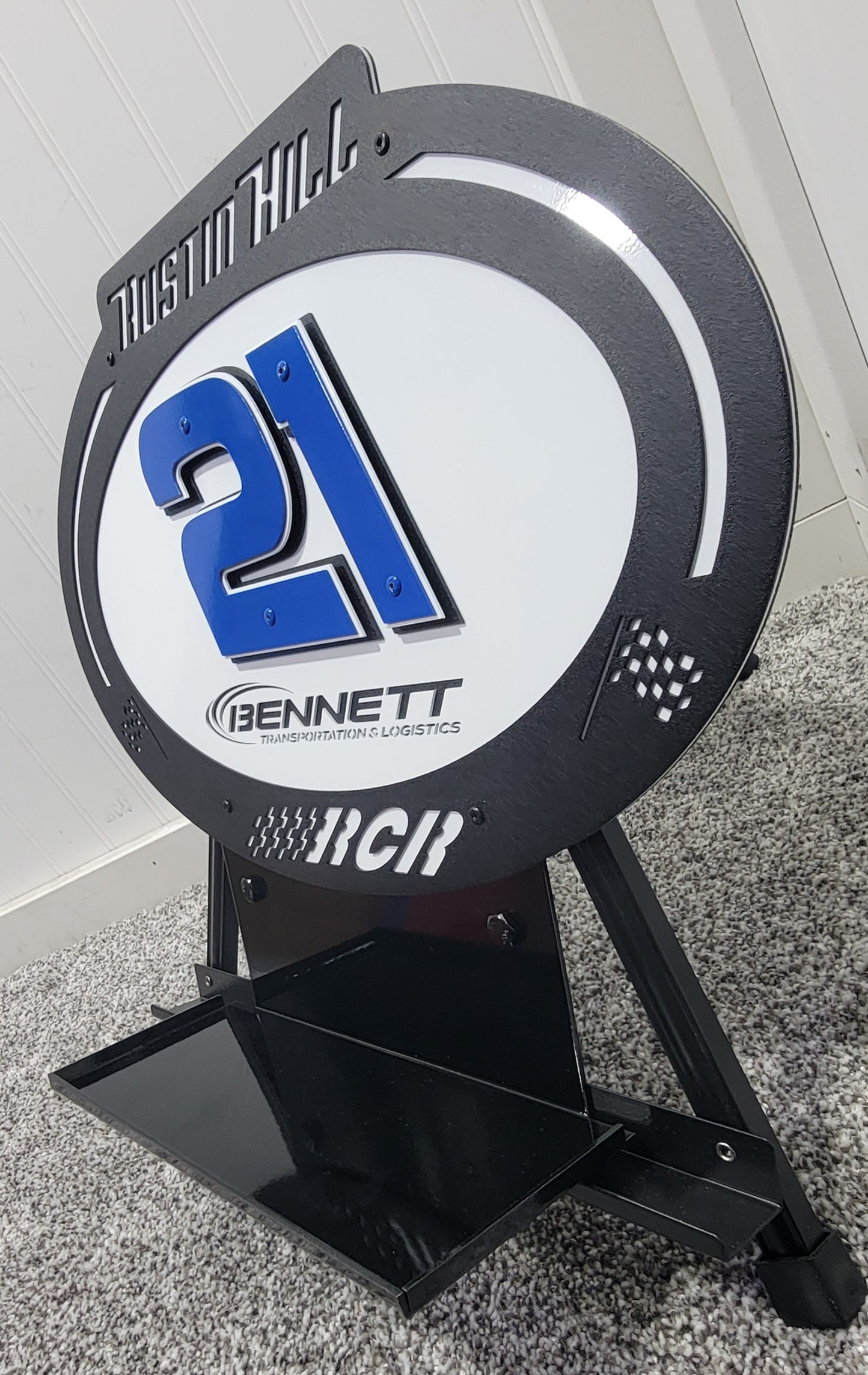 Austin Hill #21 Sheet Metal Oval Diecast Display