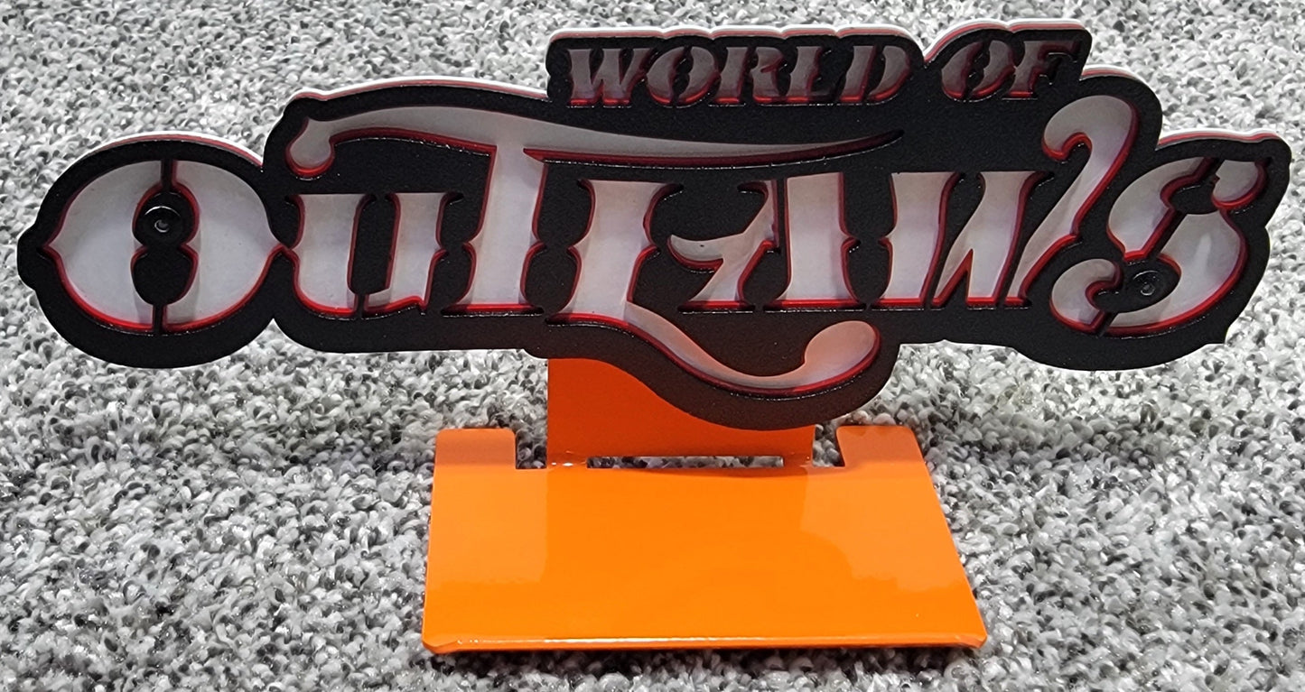 World Of Outlaws Logo Magnet and Diecast Display