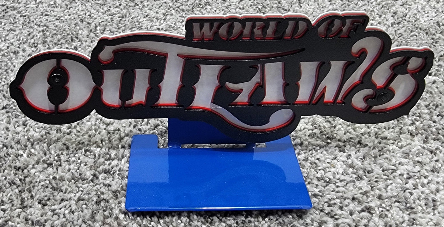 World Of Outlaws Logo Magnet and Diecast Display