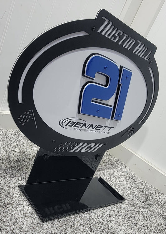 Austin Hill #21 Sheet Metal Oval Diecast Display