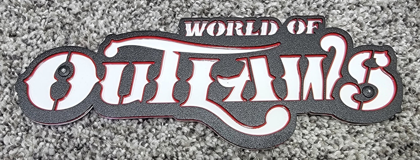 World Of Outlaws Logo Magnet and Diecast Display