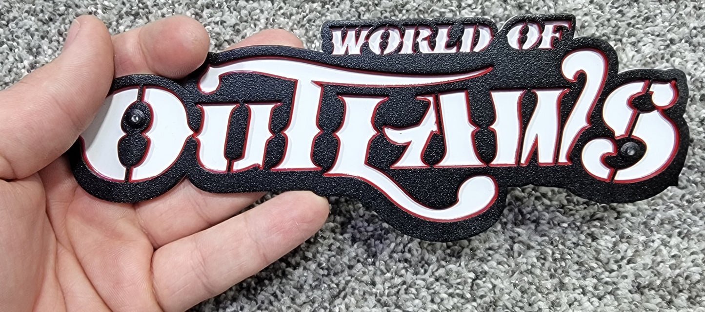 World Of Outlaws Logo Magnet and Diecast Display
