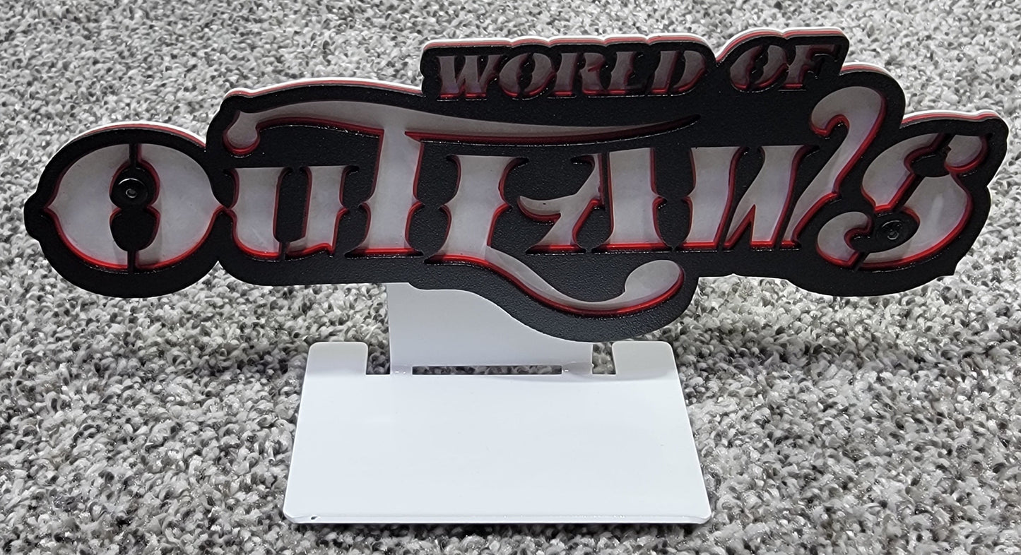 World Of Outlaws Logo Magnet and Diecast Display