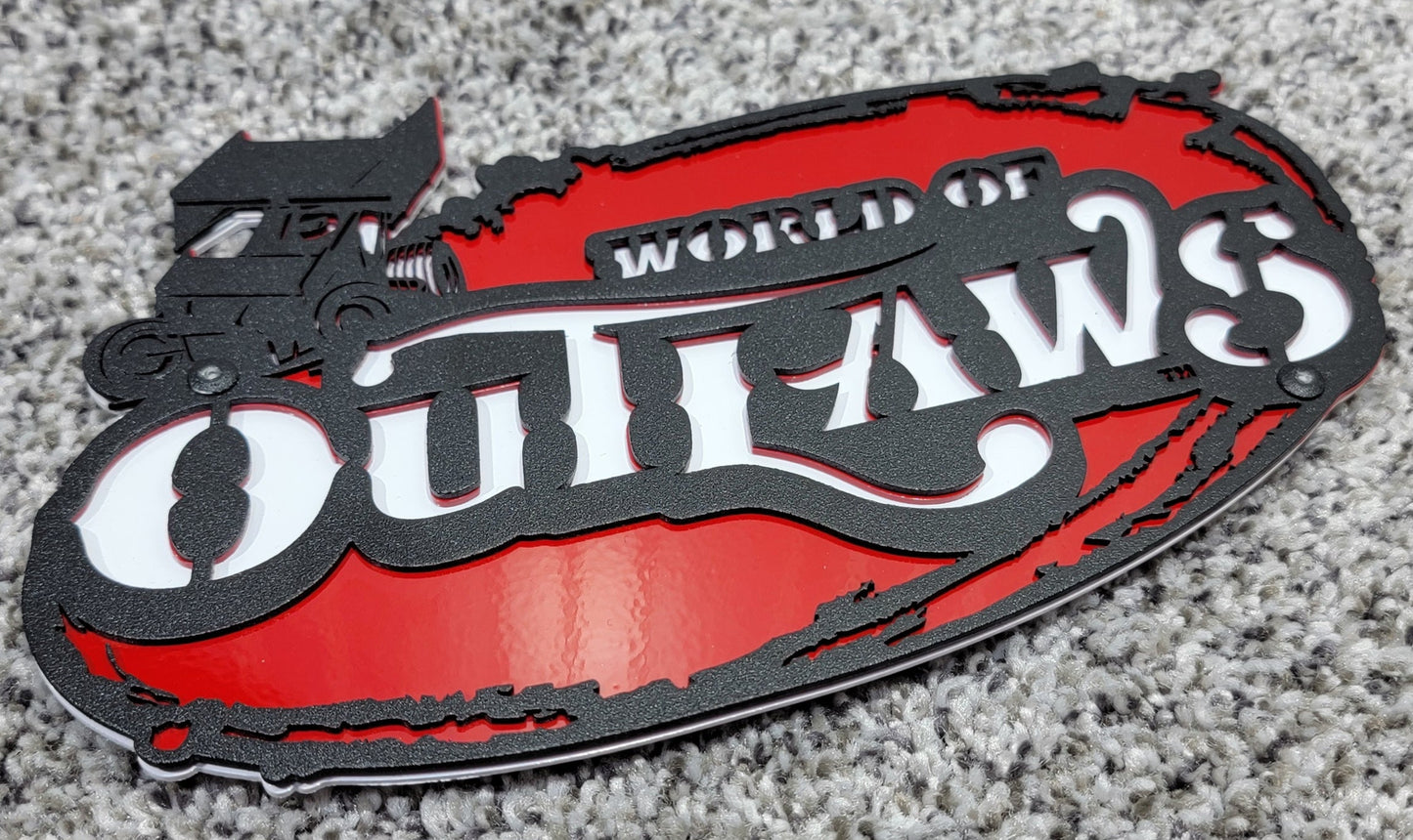 World Of Outlaws Sprint Car Series Collectible Magnet and Diecast Display