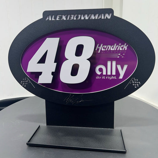 Alex Bowman #48 Oval 3D Premier Metal Diecast Display
