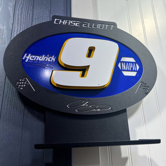Chase Elliott #9 Oval 3D Oval 3D Premier Metal Diecast Display