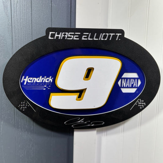 Chase Elliott #9 Oval 3D Oval 3D Premier Metal Diecast Display