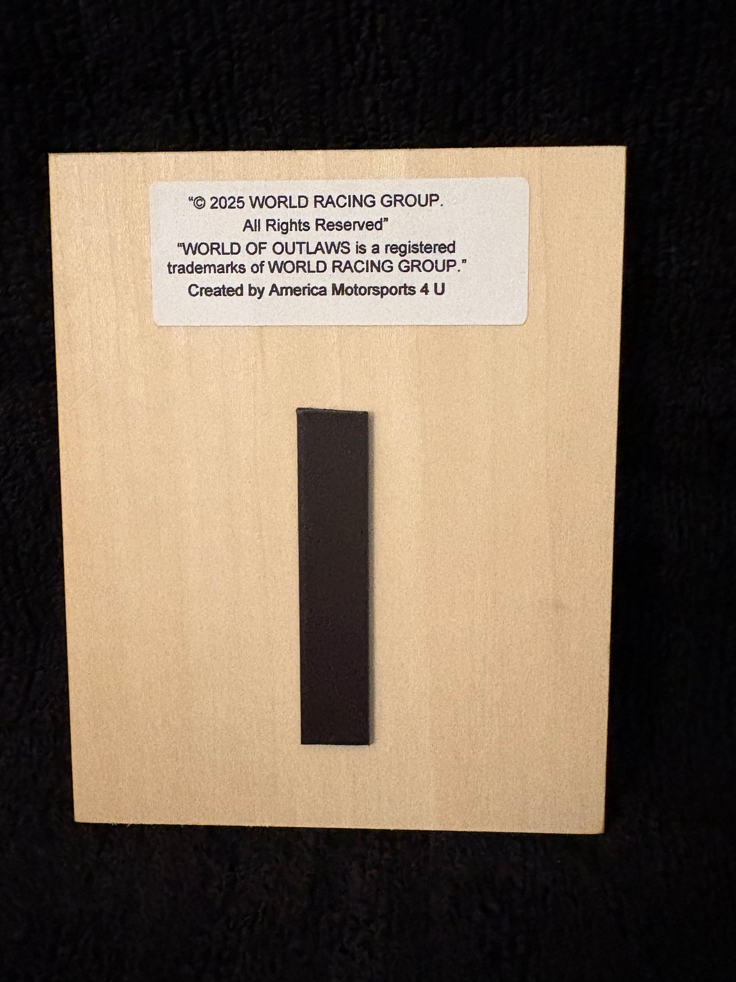 World Of Outlaws Sprint Car Wanted Logo Wood Magnet - Optional Diecast Display