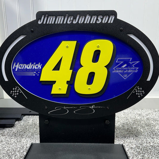 Jimmie Johnson #48 Sheet Metal Oval Diecast Display