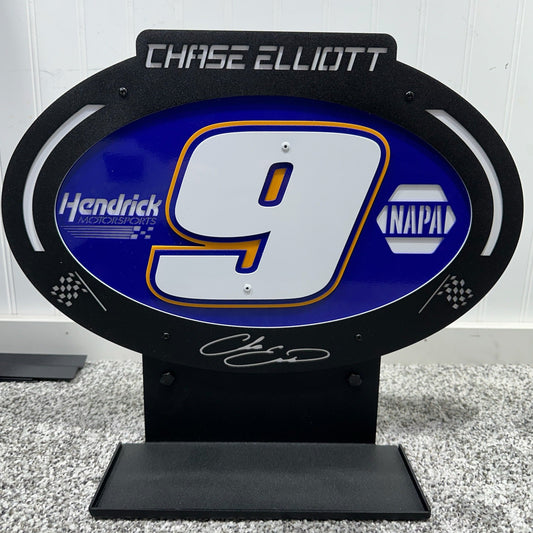 Chase Elliott #9 Sheet Metal Oval Diecast Display