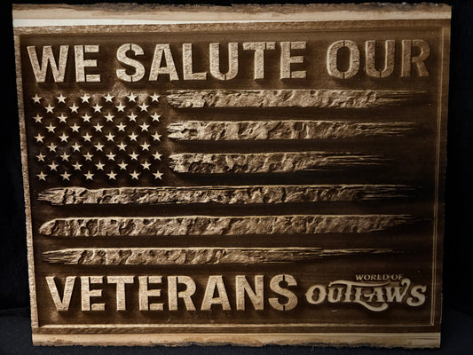 World of Outlaws We Salute Our Veterans Flag