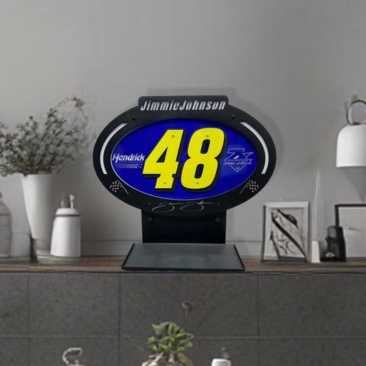 Jimmie Johnson #48 Sheet Metal Oval Diecast Display
