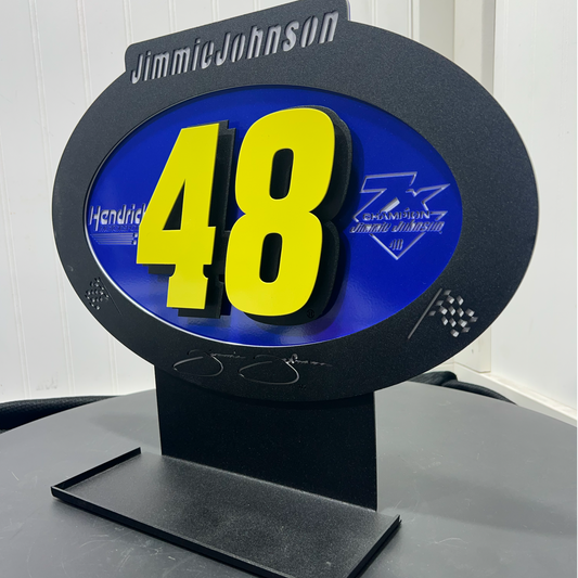 Jimmie Johnson #48 Oval 3D Oval 3D Premier Metal Diecast Display