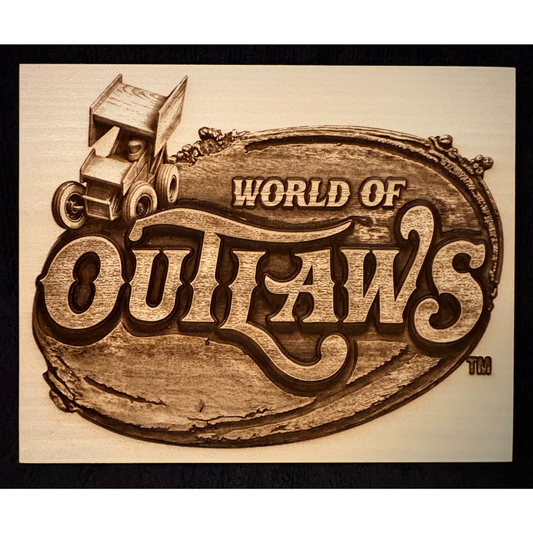 World Of Outlaws Sprint Car Logo Collectible Wood Sign