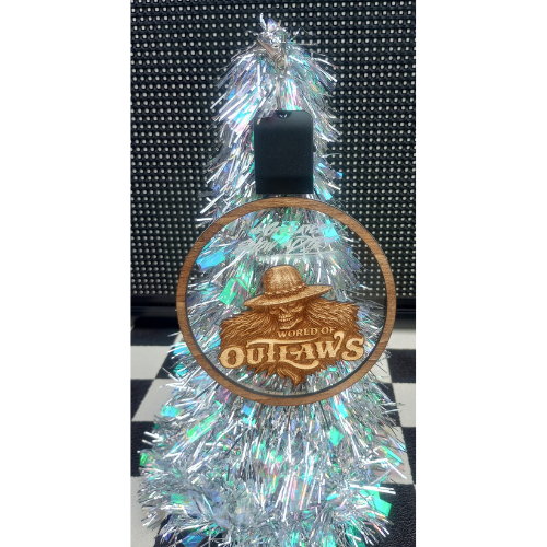 World Of Outlaws Eastwood Skull Die-Cut Wood Holiday Light Up LED And Rechargeable Ornament