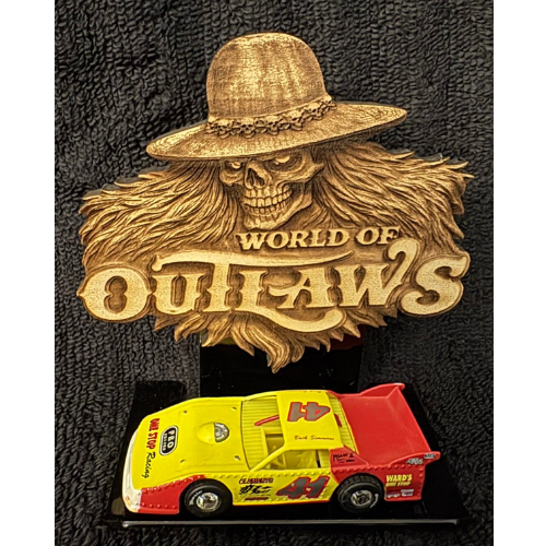 World Of Outlaws Cowboy Skull Die-Cut Wood Magnet - Optional Diecast Display