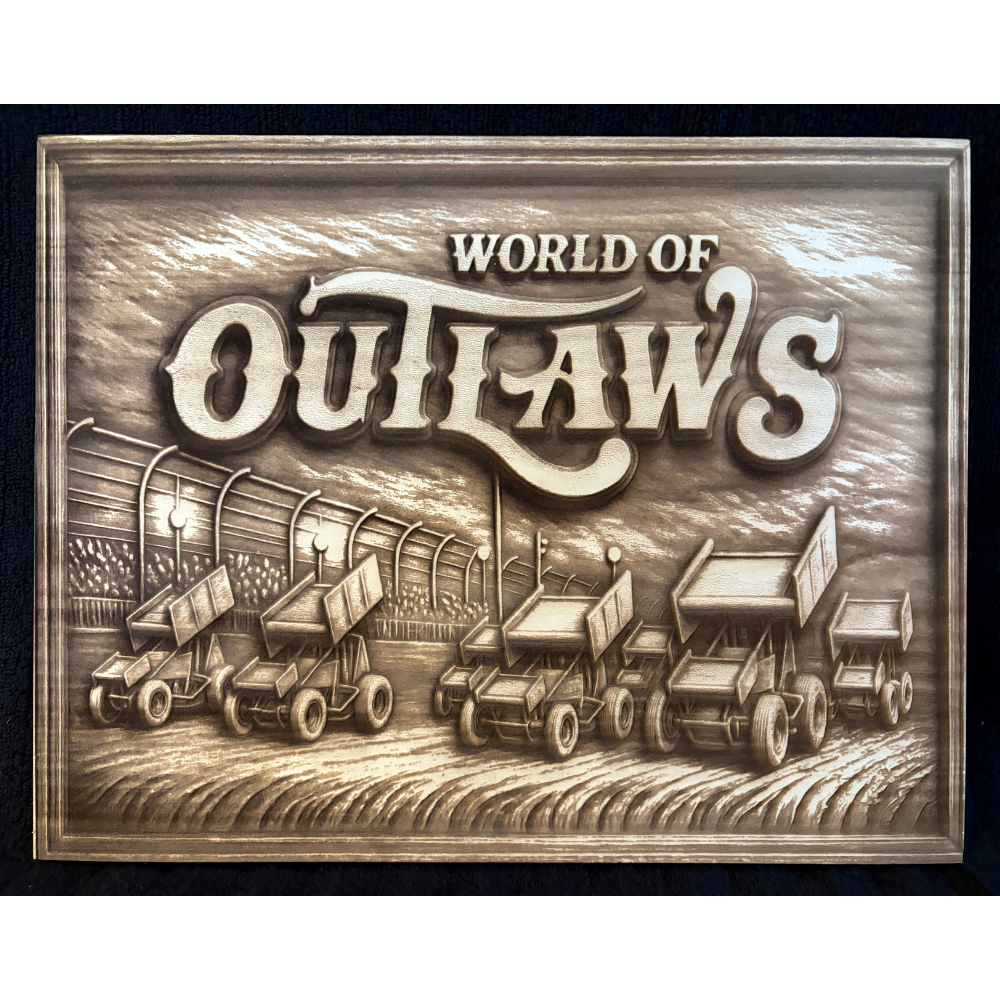 World Of Outlaws 4 Wide Logo Collectible Wood Sign