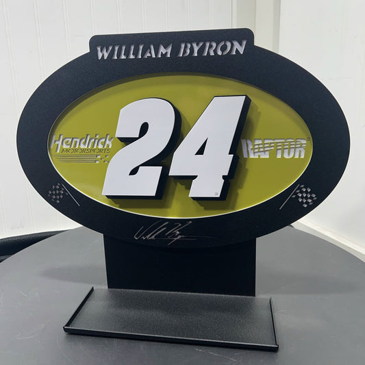 William Byron #24 Oval 3D Oval 3D Premier Metal Diecast Display