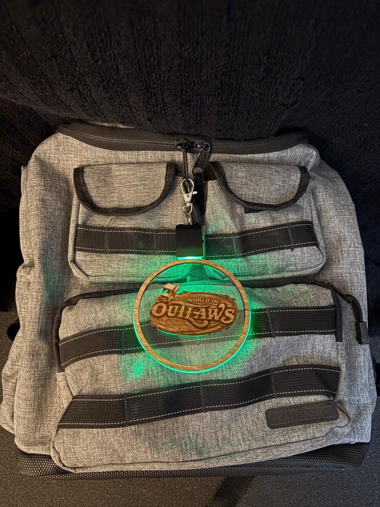 World Of Outlaws Sprint Car Logo Wood Light Up LED Ornament