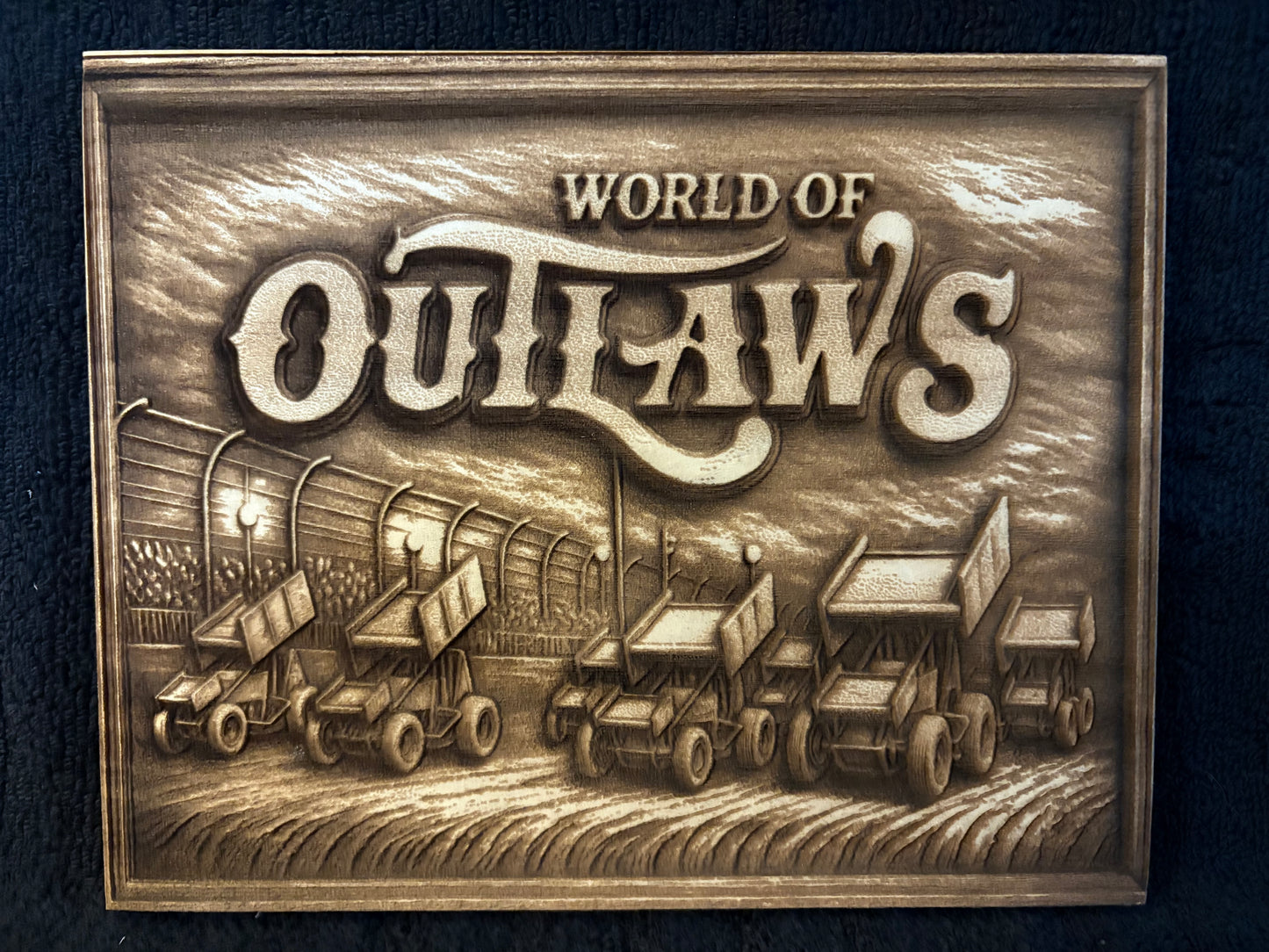 World Of Outlaws 4 Wide Logo Collectible Wood Sign