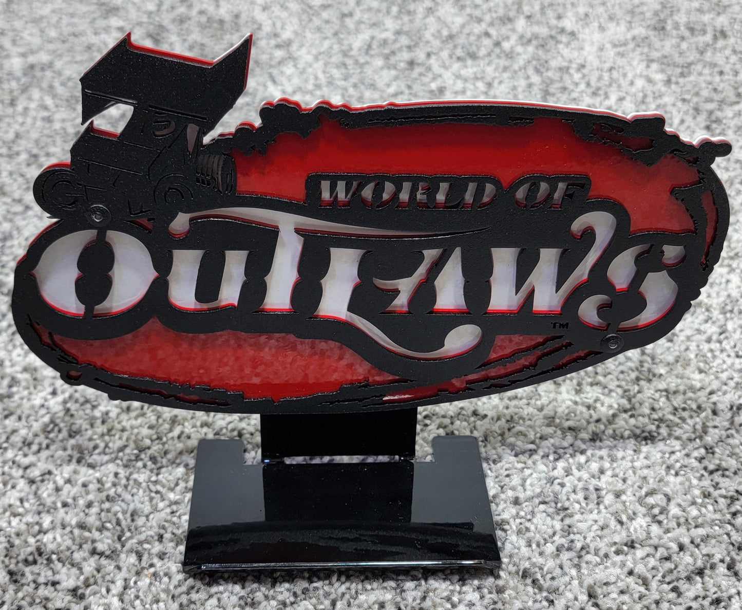 World Of Outlaws Sprint Car Series Collectible Magnet and Diecast Display