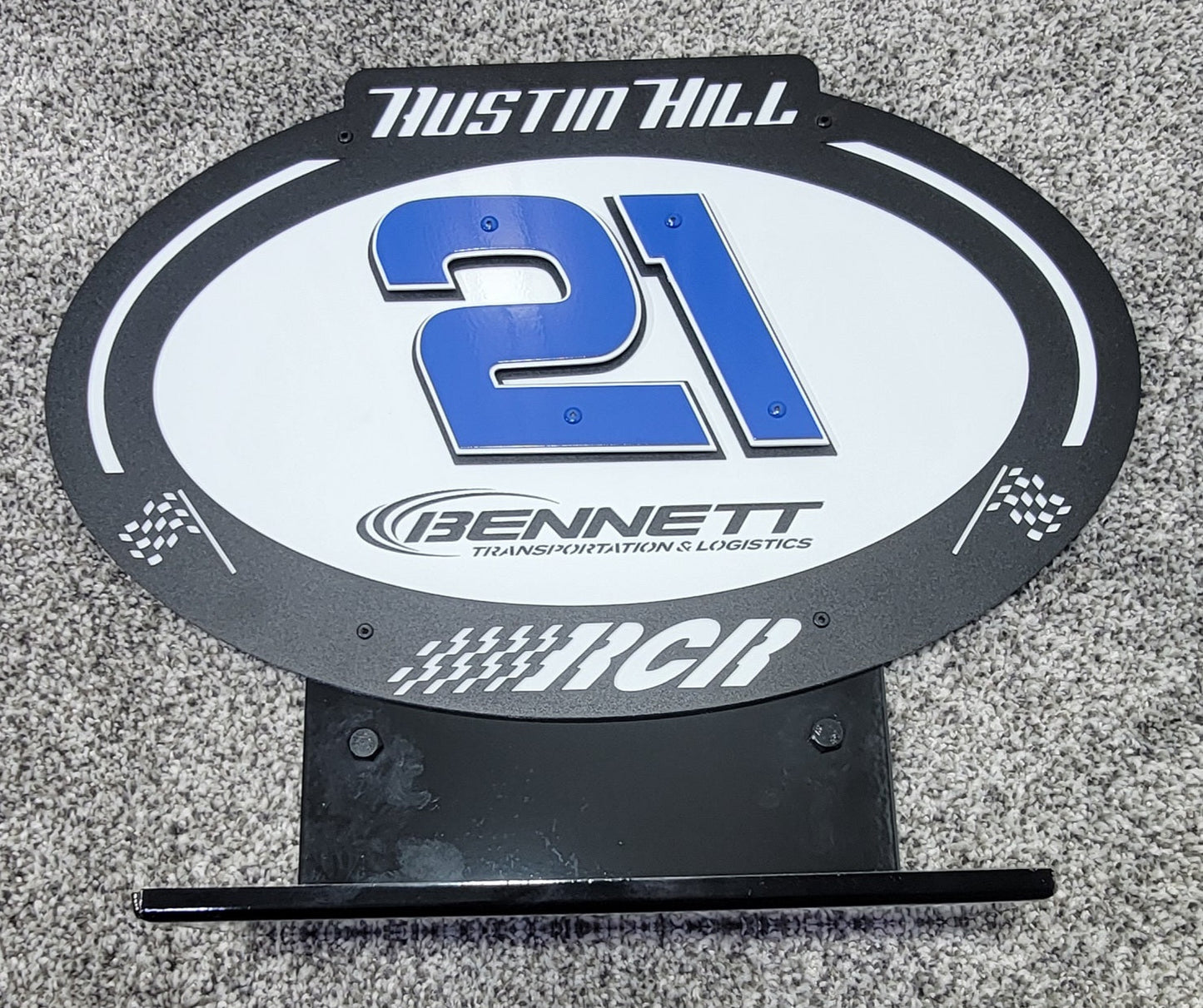 Austin Hill #21 Sheet Metal Oval Diecast Display
