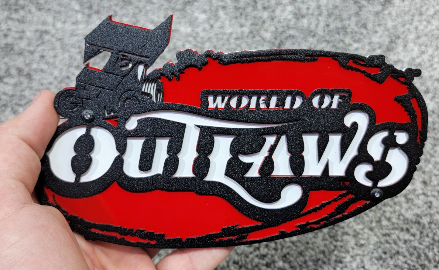 World Of Outlaws Sprint Car Series Collectible Magnet and Diecast Display
