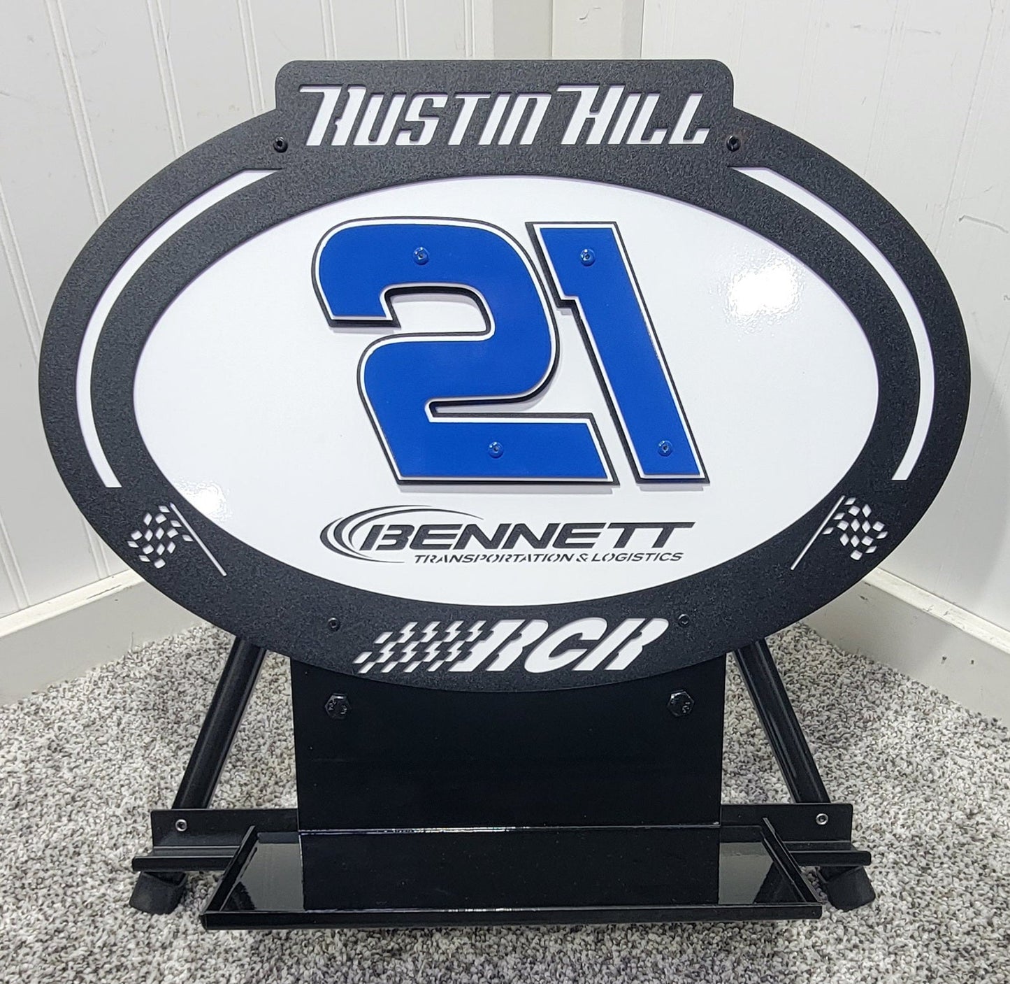 Austin Hill #21 Sheet Metal Oval Diecast Display