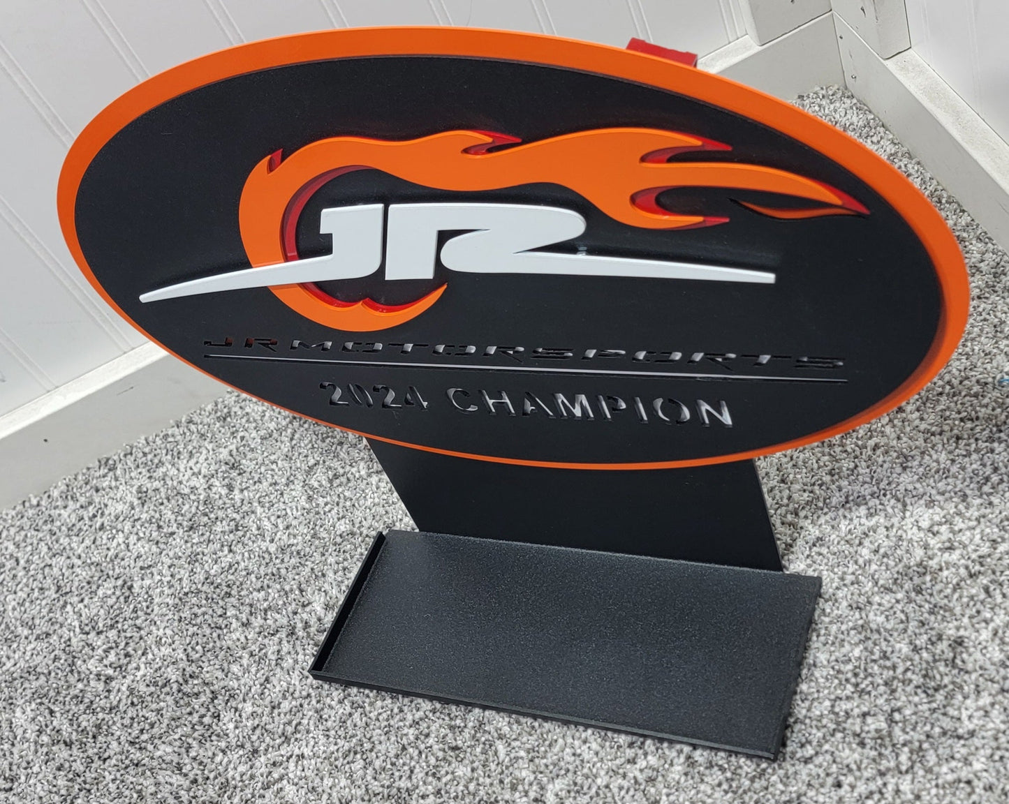 JR Motorsports 2024 Champions Oval 3D Premier Metal Diecast Display