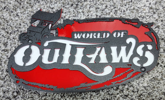 World Of Outlaws Sprint Car Series Collectible Magnet and Diecast Display